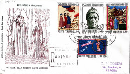 1965-DANTE ALIGHIERI Serie Completa Fdc Raccomandata - FDC