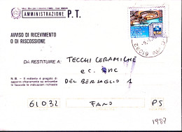 1993-GENOVA ESPOSIZIONE MONDIALE Lire 750 Su Avviso Ricevimento - 1991-00: Marcophilia