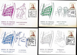 1973-VERONA 51 Festival Opera Lirica Sei Cartoline Con Annulli Speciali Delle Va - Opéra