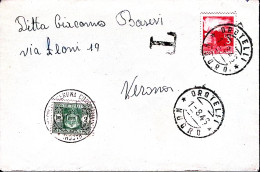 1946-Democratica Lire 3 Isolato Su Busta Orotelli (1.8) Tassata Segnatasse L.2 P - 1946-60: Marcophilie