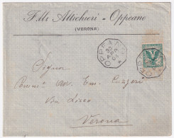 1904-OPPEANO Ottagonale Di Collettoria (30.4) Su Busta Affrancata C. 5 - Marcophilia