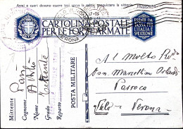 1941-OSPEDALE MLITARE TERRITORIALE/Istituto Civico Verona Lineare E Tondo Su Car - Marcofilía