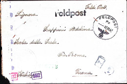 1943-FELDPOST/Pc (17.11) Su Busta Manoscritto Al Verso FP 35185 Da Italiano Arru - War 1939-45