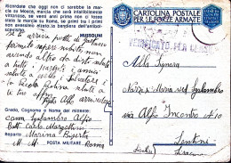 1943-MARINA BISERTA Manoscr. Su Cartolina Franchigia Al Verso Methin 30.4 Piega  - Marcofilía