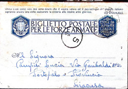 1943-Marina 999 Reparto 36 F.R. 11 Mentone Al Verso Di Biglietto Franchigia Data - Marcofilía