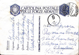 1943-Marina 999 Reparto 8 Mentone Manoscr. Cartolina Franchigia Mentone/ Arrivi  - Marcophilia