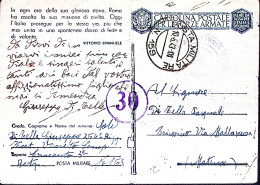 1943-Posta Militare/N 159 C.2 (10.5) Su Cartolina Franchigia Piega Centrale - Weltkrieg 1939-45