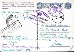 1942-UFFICIO COMANDO Reggim R.M. S. Marco PM 214 Ovale E Manoscr. Su Cartolina F - Marcophilia
