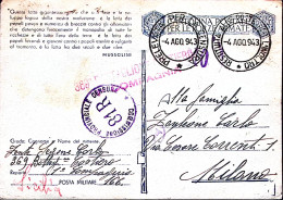 1943-Posta Militare/N 166 Manoscritto Su Cartolina Franchigia (al Verso Datata 1 - War 1939-45
