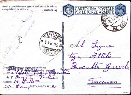 1943-Posta Militare/N 82 C.2 (2.9) Su Cartolina Franchigia Piega Trasversale - Weltkrieg 1939-45
