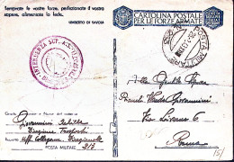1943-Posta Militare/N 123 C.2 (26.2) Su Cartolina Franchigia Piega Orizzontale E - Weltkrieg 1939-45