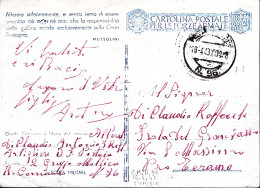 1943-Posta Militare/N 96 C.2 (16.4) Su Cartolina Franchigia Fori Spillo - War 1939-45