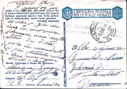 1943-Posta Militare/N 104 C.2 (13.5) Su Cartolina Franchigia Fori Spillo - War 1939-45