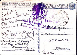 1943-Posta Militare/N 44 C.2 (30.4) Su Cartolina Franchigia Piega Centrale Fori  - Guerre 1939-45