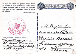 1942-C.R.I. OSPEDALE DI CURE SPECIALIZZATE CATANZARO Tondo Rosso Su Cartolina Fr - Marcofilía