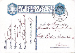 1940-Cartolina Franchigia A.O. Viaggiata Posta Militare/N 67 (31.8) - War 1939-45