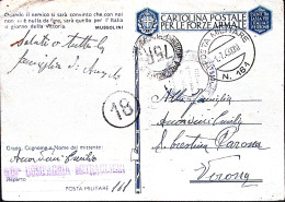 1943-Posta Militare/N 161 C.2 (1.7) Su Cartolina Franchigia Piega Centrale Fori  - Guerre 1939-45