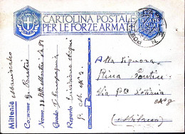 1941-Posta Militare/N 2 C.2 (2.6) Su Cartolina Franchigia Fori Spillo - Guerre 1939-45