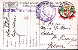 1917-V Gruppo Sezioni Aerostatiche/Comando Tondo Su Cartolina Franchigia Posta M - Guerre 1914-18