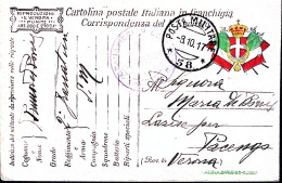 1917-Posta Militare/58 C.2 (8.10) Su Cartolina Franchigia - War 1914-18