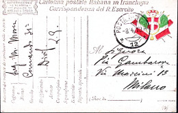 1918-Posta Militare/12 C.2 (8.4) Su Cartolina Franchigia - Guerre 1914-18