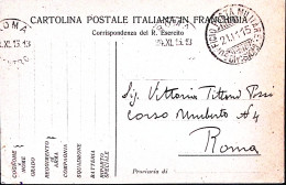 1915-UFFICIO Posta Militare/9^ DIVISIONE C.2 (21.11) Su Cartolina Franchigia Non - Guerre 1914-18