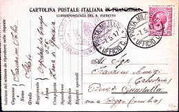 1917-Posta Militare/UFFICIO C.L. C.2 (7.5) Su Cartolina Franchigia Non Ufficiale - War 1914-18