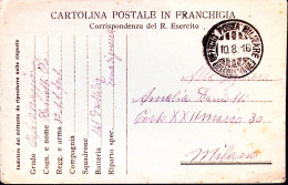 1916-UFFICIO Posta Militare/(2^ DIVISIONE) C.2 (10.8) Su Cartolina Franchigia No - Guerre 1914-18