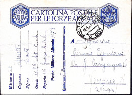 1941-Posta Militare/N 207 C.2 (15.8) Su Cartolina Franchigia (Albania 2 Ricopert - Weltkrieg 1939-45