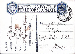 1939-UFFICIO POSTALE MILITARE 95 C.2 (28.7) Su Cartolina Franchigia (Cerruto/Col - Marcofilía