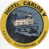 Hotel Carlos V - Fuenterrabia - & Hotel, Label - Hotelaufkleber