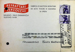 Italy - Repubblica - Democratica Lettera / Cartolina Da Milano - S7168 - 1946-60: Marcophilie