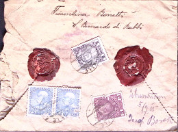 1915-AUSTRIA 50 REGNO Due H.25 (uno Difettoso) + H.1 E 3 Al Verso Di Busta Conte - Cartas & Documentos