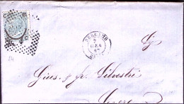 1867-EFFIGLIE Sopr.c.15/c.5 II^tipo Su Lettera Complete Testo Bergamo (2.1) - Storia Postale