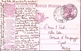1924-Cartolina Postale C.25 Mill. 21 Tassello Pubblicitario Banca Italiana Scont - Postwaardestukken