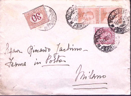 1924-Segnatasse C.30 Apposto A Milano (15.12) Su Busta Fermo Posta Carico Destin - Marcophilie
