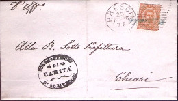 1885-ORZIVECCHI Corsivo Verde Di Collettoria Annullo Su Francobollo Di Piego Bre - Poststempel