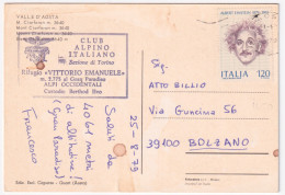 1979-EINSTEIN (1450) Isolato Su Cartolina (Valle D Aosta M. Cionferon) - 1971-80: Marcophilie