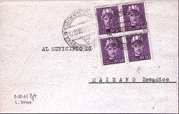 1945-Imperiale S.F. Blocco Quattro C.50 Su Circolare Brescia (2.10) Un Francobol - Storia Postale