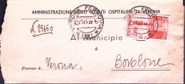 1946-REPUBBLICHE MEDIEVALI Lire 4 Isolato Su Piego Verona (4.11) - 1946-60: Marcophilia