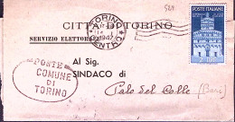 1947-REPUBBLICHE MEDIEVALI Lire 2 Su Piego Torino (14.1) - 1946-60: Marcophilia
