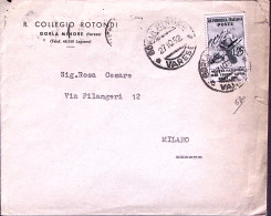 1952-TRUPPE ALPINE Lire 25 Isolato Su Busta Gorla Minore (27.10) - 1946-60: Poststempel