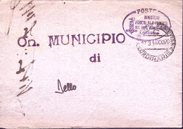 1944-RSI MINISTERO AGRICOLTURA E FORESTE/SEZ BRESCIA Ovale Con Fascio Su Piego I - Marcophilie