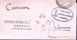 1945-RSI DISTRETTO MILITARE BRESCIA Ovale Con Fascio Su Piego In Franchigia Bres - Marcofilie