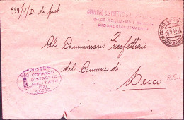 1944-DISTRETTO MILITARE COMO Ovale Con Fascio Su Busta In Franchigia Como (8.9) - Marcophilia