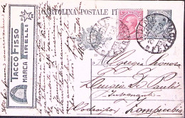 1920-Cartolina Postale C.15 Mill. 20 Tassello Pubblicitario Pirelli Tacco Fisso  - Postwaardestukken