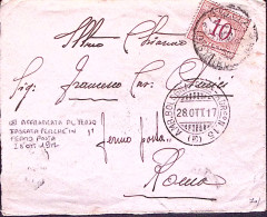 1917-FERMO Posta Carico Destinatario Segnatasse C.10 Apposto A Roma (29.10) Su B - Poststempel