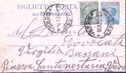 1925-BIGLIETTO POSTALE Michetti C.25 Mill. 23 + Leoni C.5 Verona (16.5) - Marcophilia