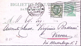 1928-BIGLIETTO POSTALE Michetti C.25 Mill. 27 + Floreale C.25 Milano (26.1) - Poststempel