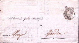 1861-CIFRA IN RILIEVO C.2 Su Circolare A Stampa Bergamo (6.10) Margini A Filo - Poststempel